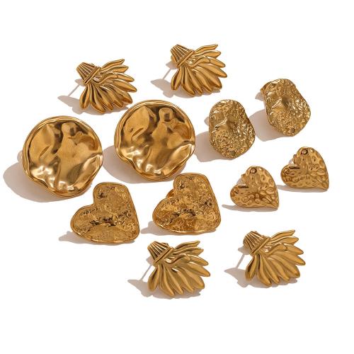 Roestvrij staal Earring bericht, 304 roestvrij staal, gold plated, DIY & verschillende stijlen voor de keuze, Verkocht door PC