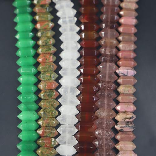 Gemstone smykker perler, Ædelsten, Geometrisk mønster, poleret, du kan DIY & forskellige materialer til valg, 16x8mm, Hole:Ca. 1.2-1mm, Ca. 28pc'er/Strand, Solgt af Strand