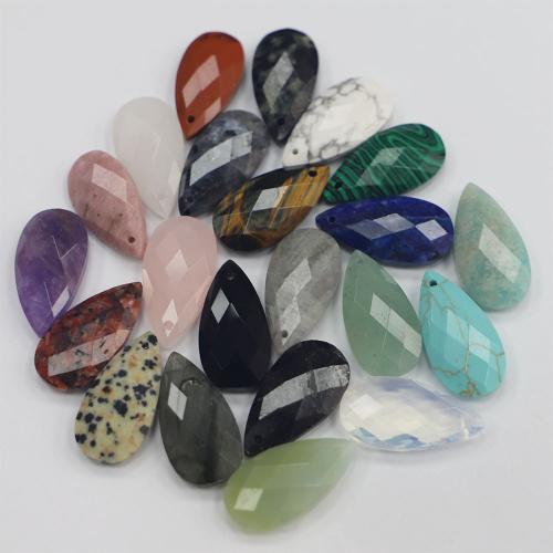 Gemstone Hängen Smycken, Ädelsten, Dropp, polerad, DIY & olika material för val & fasetterad, 25x13x6mm, Hål:Ca 1.5mm, Säljs av PC
