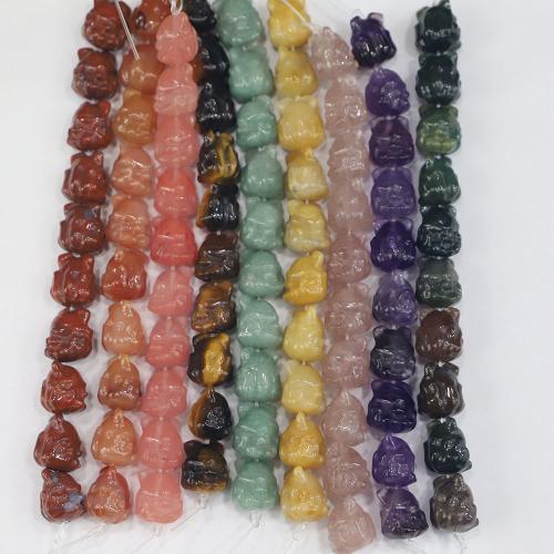 Gemstone smykker perler, Ædelsten, Lion, poleret, du kan DIY & forskellige materialer til valg, 13x13mm, Hole:Ca. 1.2-1mm, Ca. 10pc'er/Strand, Solgt af Strand