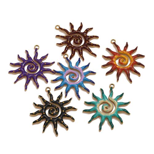 Stainless Steel Pendants 304 Stainless Steel Sun gold color plated DIY & enamel Approx 2.2mm Sold By PC