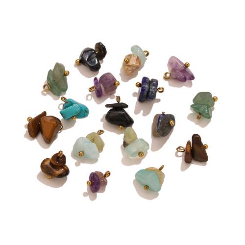 Gemstone Pendants Jewelry 304 Stainless Steel with Gemstone irregular gold color plated DIY Sold By PC