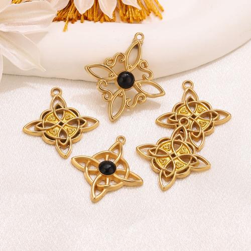 Ciondoli gioielli in acciaio inox, 304 acciaio inox, with Obsidian, placcato color oro, DIY & stili diversi per la scelta, Venduto da PC