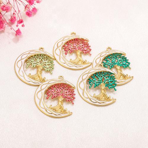 Stainless Steel Pendants 304 Stainless Steel Tree gold color plated DIY & enamel Approx 2.2mm Sold By PC