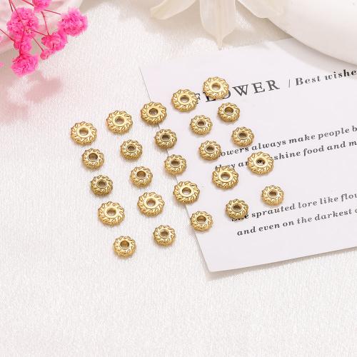 Spojnice od nehrđajućeg čelika perle, 304 nehrđajućeg čelika, Rondelle, pozlaćen, možete DIY & različitih stilova za izbor, Prodano By PC