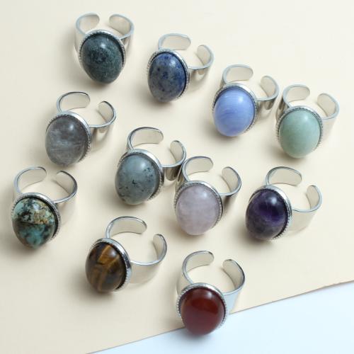 Drágakő Mandzsetta Finger Ring, -val Cink ötvözet, különböző anyagok a választás & a nő, Lyuk:Kb 1.9mm, Méret:8, Által értékesített PC