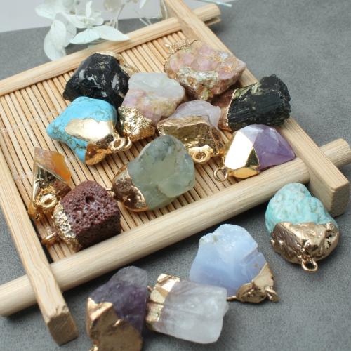 Edelsteen Hangers Sieraden, Onregelmatige, DIY & verschillende materialen voor de keuze, pendant size 15-20mm, Verkocht door PC