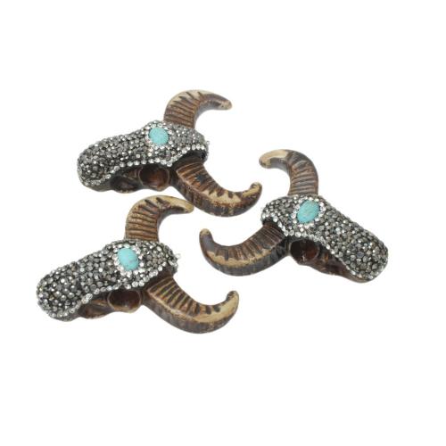 Resina-Pendant, resina, with turchese naturale, DIY & con strass, 67x50mm, Venduto da PC