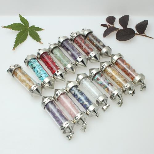 Edelstein Anhänger Schmuck, mit Glas & Zinklegierung, DIY & verschiedenen Materialien für die Wahl, 15x20mm, verkauft von PC