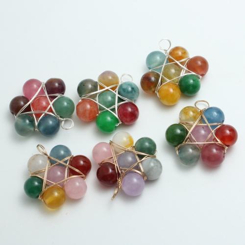 Pendants Gemstone Jewelry, le Sinc Alloy, hexagram, DIY, dathanna níos mó le haghaidh rogha, 32x10mm, Díolta De réir PC