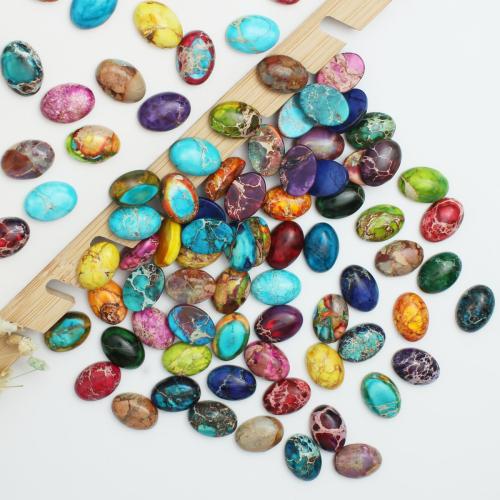 Edelstein Cabochons, Impression Jaspis, oval, DIY & verschiedene Größen vorhanden, keine, verkauft von PC
