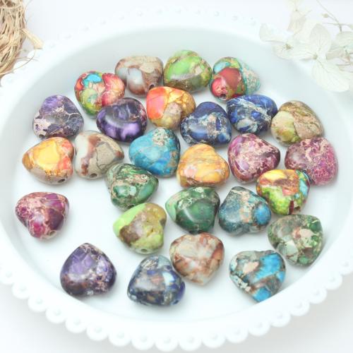 Gemstone Jewelry Beads Impression Jasper Heart DIY Sold By PC