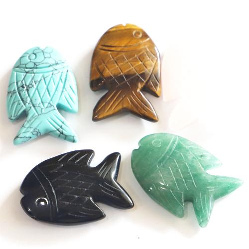 Gemstone Pendants Jewelry Fish polished DIY Sold By PC