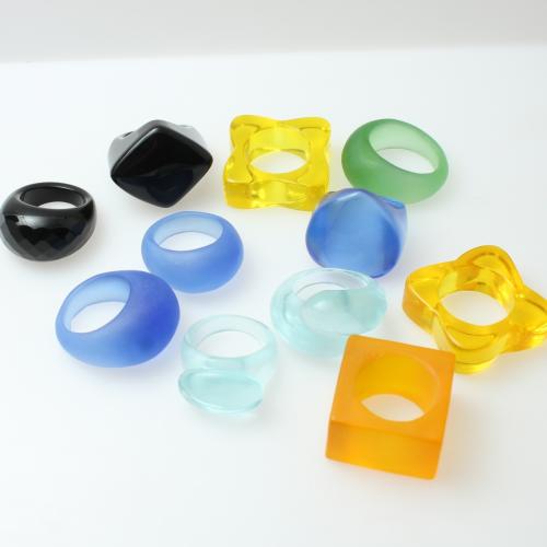 Lampwork Finger Ring, Unisex & olika stilar för val, Storlek:5.5-8, Säljs av PC