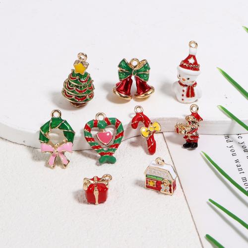 Zinc Alloy Christmas Pendants gold color plated Christmas Design & DIY & enamel Sold By PC