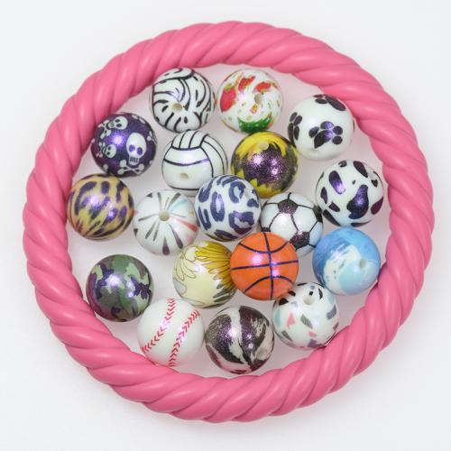 silikone Beads, FDA Silicone, Runde, du kan DIY, flere farver til valg, 15x15mm, Solgt af PC
