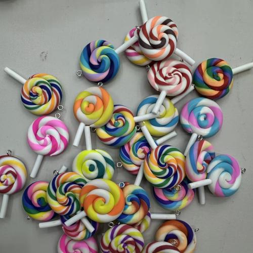 Wisiorki z gliny polimerowej , Glina polimerowa, Lollipop, DIY, dostępnych więcej kolorów, 44.43x28.05x7mm, sprzedane przez PC