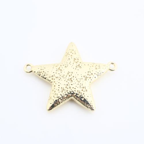 Mässing Smycken Hängen, Star, guldfärg pläterade, DIY, 38x30x5mm, Säljs av PC