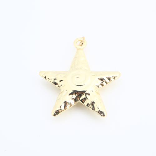 Mässing Smycken Hängen, Star, guldfärg pläterade, DIY, 34x31x8mm, Säljs av PC