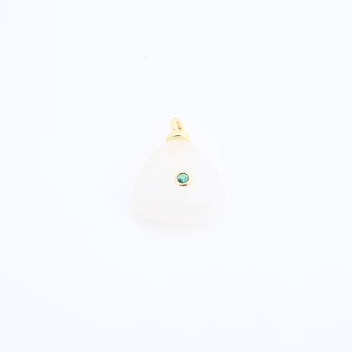 Gemstone Pendants Jewelry Brass with Gemstone gold color plated DIY & with rhinestone Sold By PC