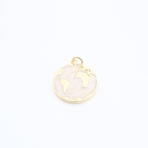 Brass Jewelry Pendants Globe gold color plated DIY & enamel Sold By PC