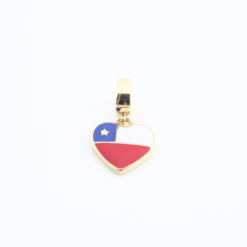 Brass Jewelry Pendants Heart gold color plated DIY & enamel Sold By PC