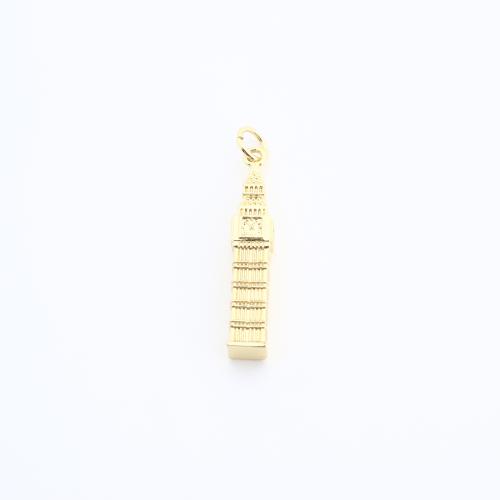 Brass Jewelry Pendants Building gold color plated DIY Sold By PC