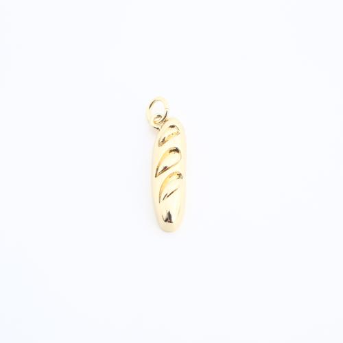 Brass Jewelry Pendants Bread gold color plated DIY Sold By PC