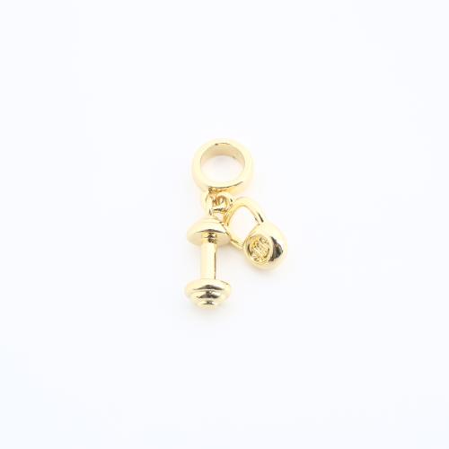 Brass Jewelry Pendants Barbell gold color plated DIY Sold By PC