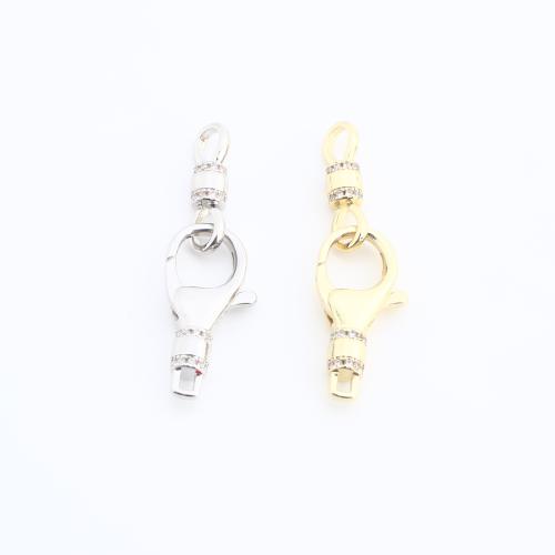 Mosiężne zapięcie oczko i hak, Mosiądz, Powlekane, DIY & z kamieniem, dostępnych więcej kolorów, 31x10x5mm, sprzedane przez PC