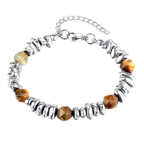 Gemstone Bracelets Hematite with Gemstone platinum color plated & for woman & faceted Sold Per Approx 18.5 cm Strand