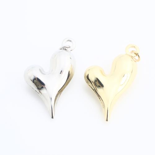Brass Heart Pendants plated DIY Sold By PC