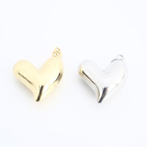 Brass Heart Pendants plated DIY Sold By PC