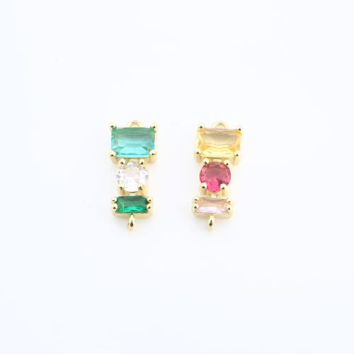 Rhinestone Μενταγιόν Brass, Ορείχαλκος, Γεωμετρικό μοτίβο, χρώμα επίχρυσο, DIY & με στρας, περισσότερα χρώματα για την επιλογή, 17x8x4mm, Sold Με PC