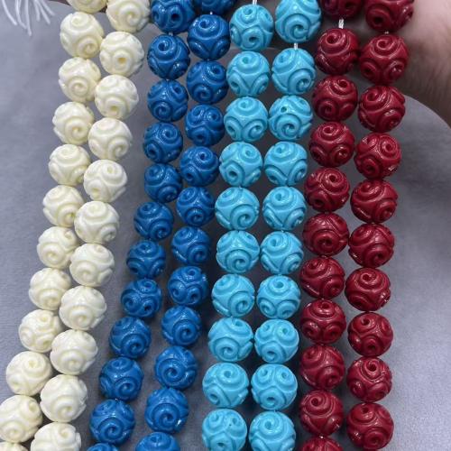 Natural Colored Shell Beads Shell Powder Round DIY 13mm Sold By Bag
