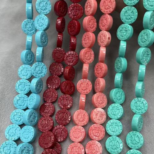 Gamtos spalvos Shell karoliukai, kiautų milteliai, Butas Round, Pasidaryk pats, daugiau spalvų pasirinkimas, 12mm, 45kompiuteriai/Krepšys, Pardavė Krepšys