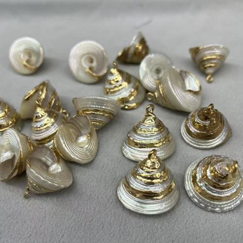 自然なトランペットシェルペンダント, 貝, 巻貝, DIY, 無色, pendant size 18-25mm, 10パソコン/バッグ, 売り手 バッグ