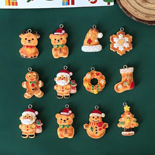 Pryskyřice Vánoční Přívěsek, epoxy samolepky, Vánoční design & DIY & různé styly pro výběr, 10PC/Bag, Prodáno By Bag