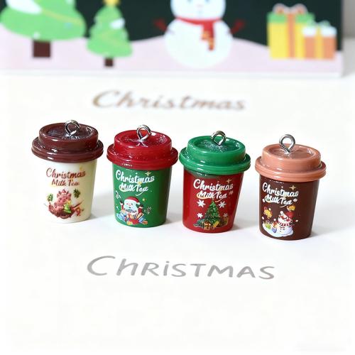 Resin Weihnachtsanhänger, Harz, Tasse, Drucken, Weihnachts-Design & DIY, keine, 17x25mm, 10PCs/Tasche, verkauft von Tasche