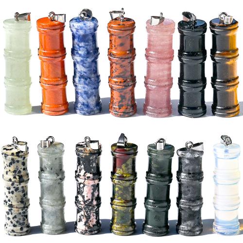 Edelsteen Hangers Sieraden, Bamboe, gepolijst, DIY & verschillende materialen voor de keuze, 40x12mm, Verkocht door PC