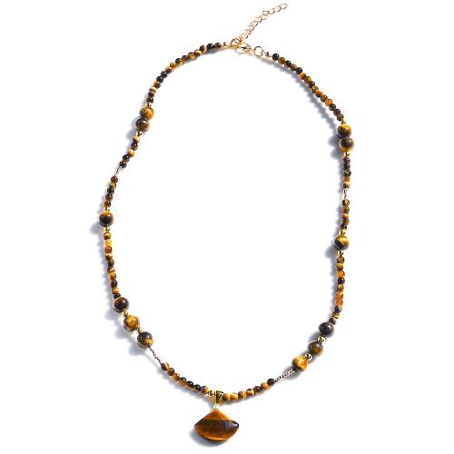 Tiger Eye Necklace with Zinc Alloy vintage & Unisex Length Approx 17.7 Inch Sold By PC