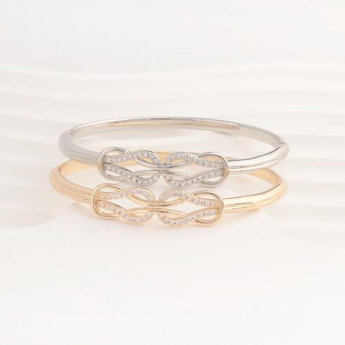 Zinc Alloy Bangle plated micro pave cubic zirconia & for woman Inner Approx Sold By PC