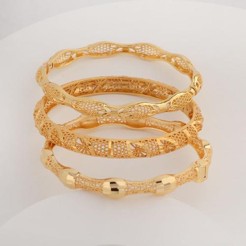 Zinc Alloy Bangle sang gold plated & for woman & hollow Inner Approx 60mm Sold By PC