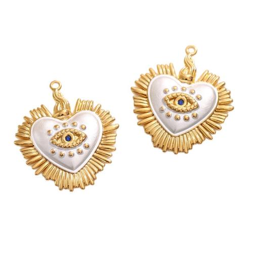 Rustfrit stål smykker Vedhæng, 304 rustfrit stål, guldfarve belagt, du kan DIY & forskellige stilarter for valg & emalje, 10pc'er/Bag, Solgt af Bag