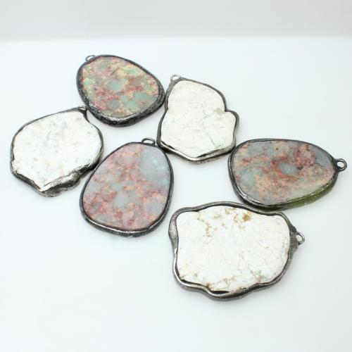 Gemstone Pendants Jewelry with Zinc Alloy irregular plated DIY Sold By PC