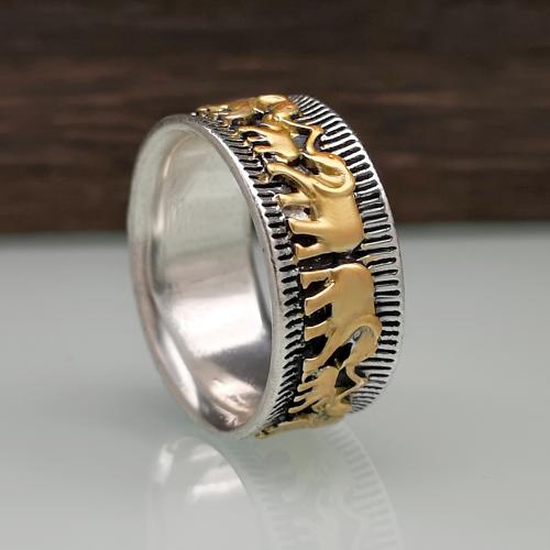 Cink ötvözet Finger Ring, Elefánt, galvanizált, Vintage & egynemű & különböző méretű a választás, Méret:6-10, Által értékesített PC