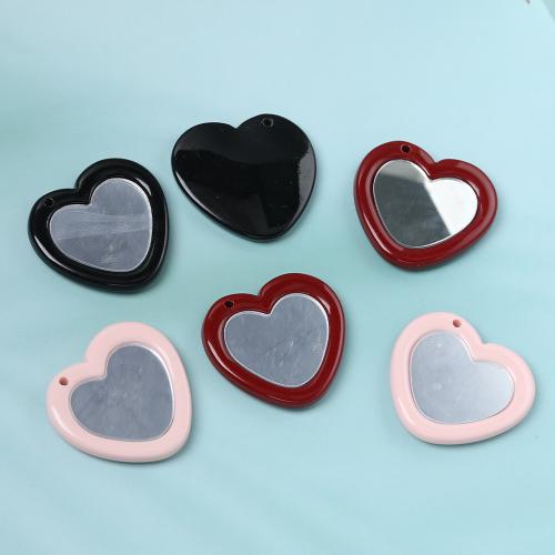 Zinc Alloy Heart Pendants Acrylic stoving varnish DIY Sold By PC