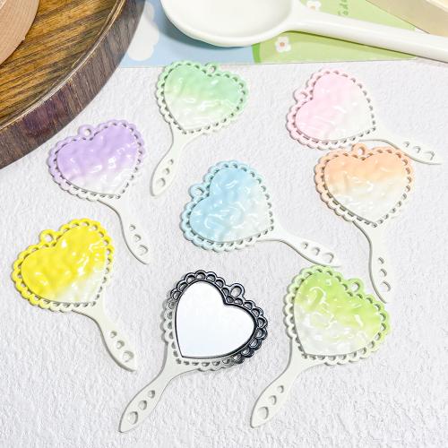 Zinc Alloy Heart Pendants painted with mirror & DIY Sold By PC