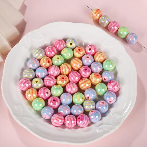 Plated Acrylic Beads Round DIY & enamel 14mm Sold By Bag