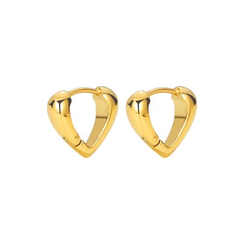 304 Stainless Steel Lever Back Earring Heart plated fashion jewelry & for woman 13mm Sold By Pair